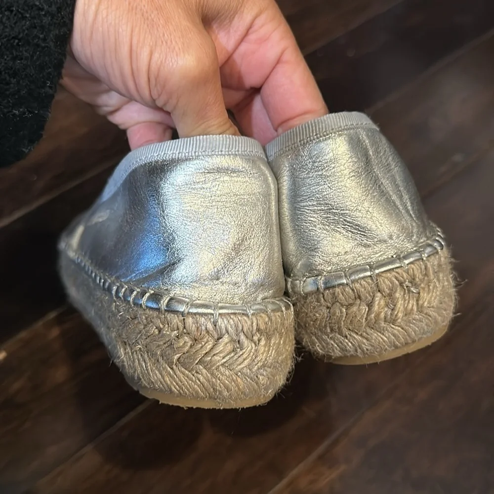 Love Moschino silver espadrilles size 37